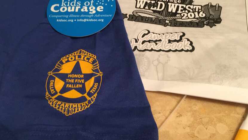 The T-shirts that Zack Pollack and his Kids of Courage friends will wear during their trip...