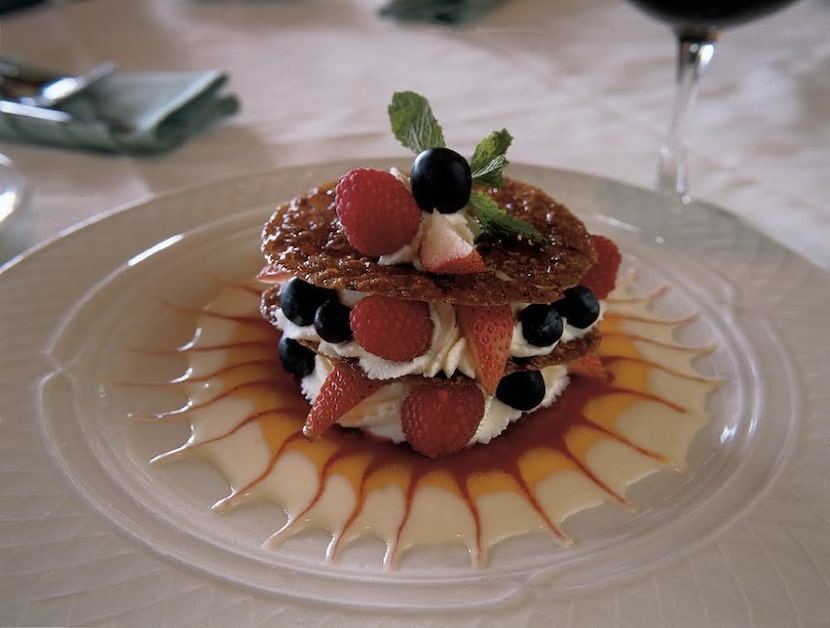 Fresh Berry Napoleon at Christopher's World Grille in Bryan, Texas