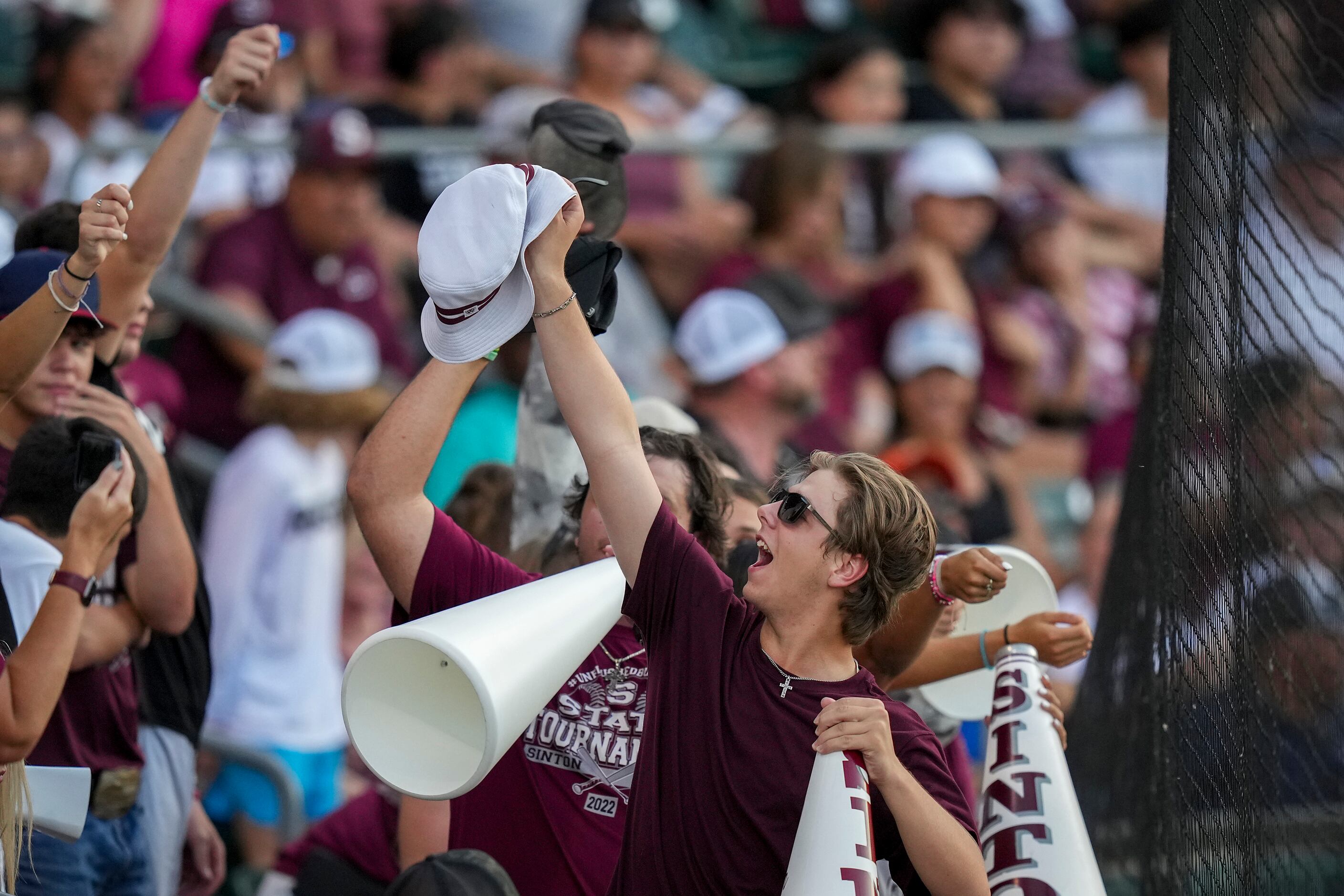 Sinton fans cheer after a run scored during the second inning against Argyle in the UIL 4A...