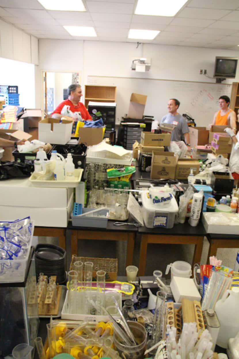 One big project was to do all of the inventory for the school's science department. "This is...