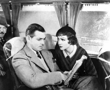 Claudette Colbert is shown in character with  Clark Gable in the 1934 film 'It Happened One...