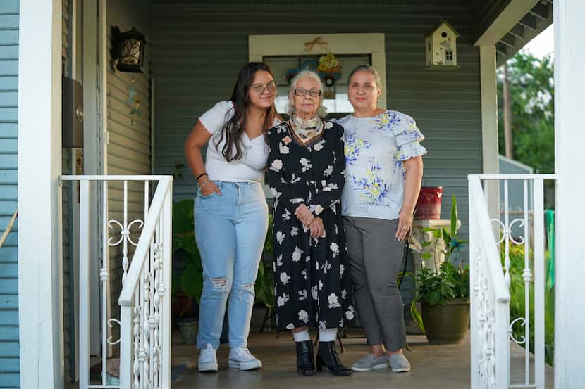 Alejandra Vila, 57, (right) photographed with her mother Olga Umana, 89, (center) and...