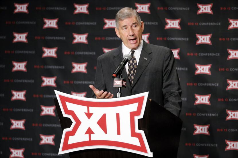 Big 12 commissioner Bob Bowlsby addresses attendees during Big 12 media day, Monday, July...