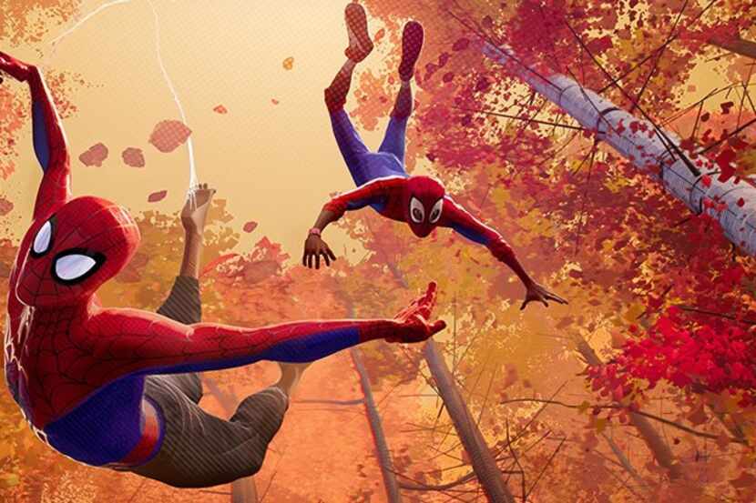 Jake Johnson and Shameik Moore in Spider-Man: Into the Spider-Verse