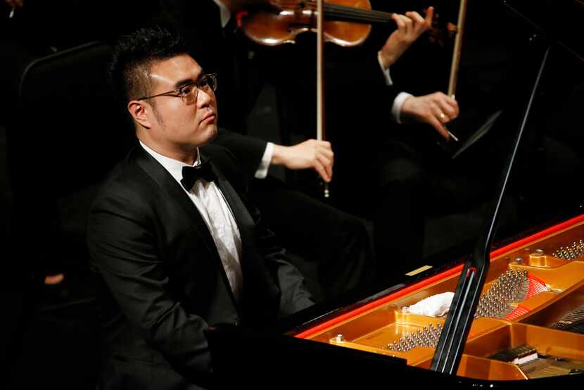 Piano soloist Yibing Zhang performs with the Dallas Chamber Symphony at Moody Performance...