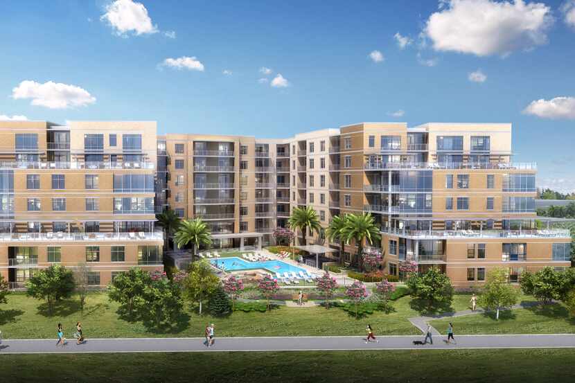 The Katy apartments under construction on the eastern edge of Highland Park will target...