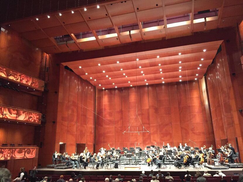 
The H-E-B Performance Hall (left) is a multipurpose facility. The orchestra shell can be...