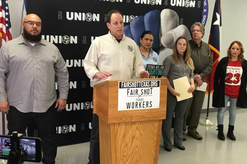 Union leaders in Texas are rallying behind a labor offensive at the Legislature this year on...