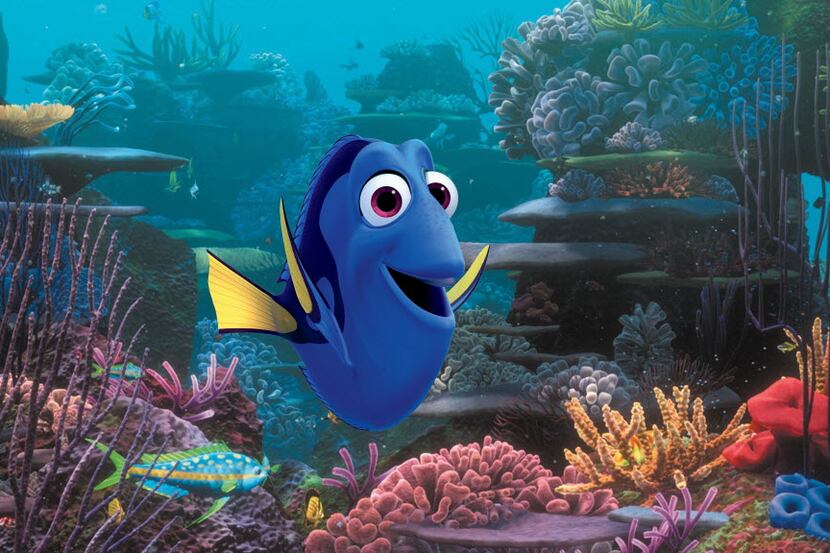 Forgetful fish Dory is voiced by Ellen DeGeneres, in a scene from "Finding Dory." 