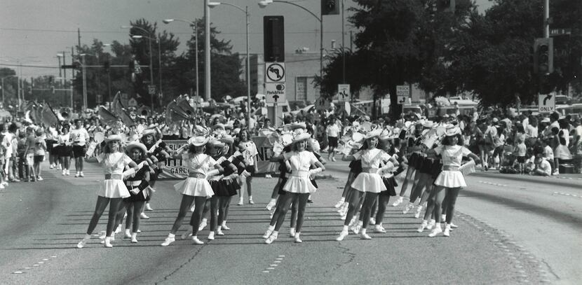 The Garland High School drill team, The Debs, marched in the 1989 Labor Day parade in Garland.