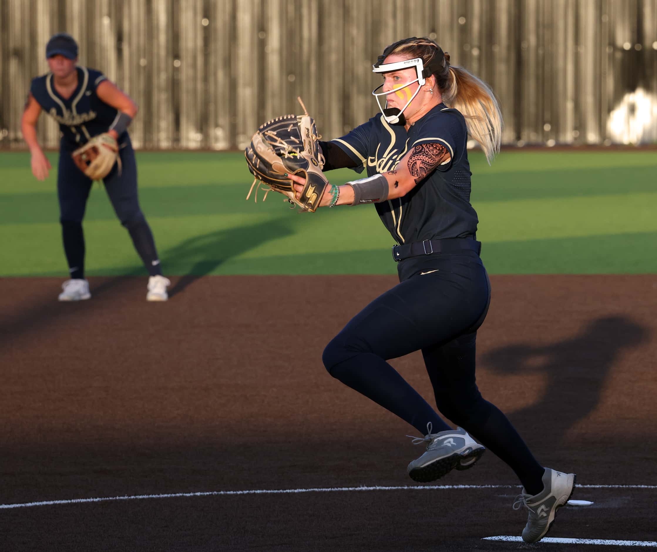 Keller pitcher Sadie Beck (7) delivers a pitch to a Plano West batter during the bottom of...