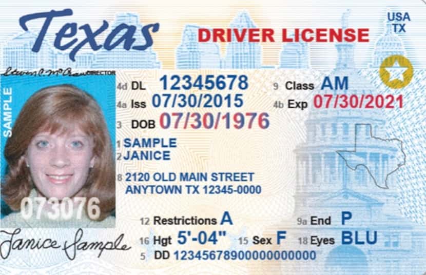 Notice the star in the upper right corner. If your driver's license doesn't have one, you...