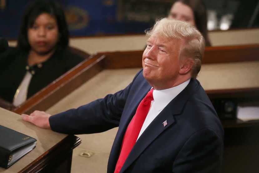 President Donald Trump delivers the State of the Union address on Feb. 4, 2020.