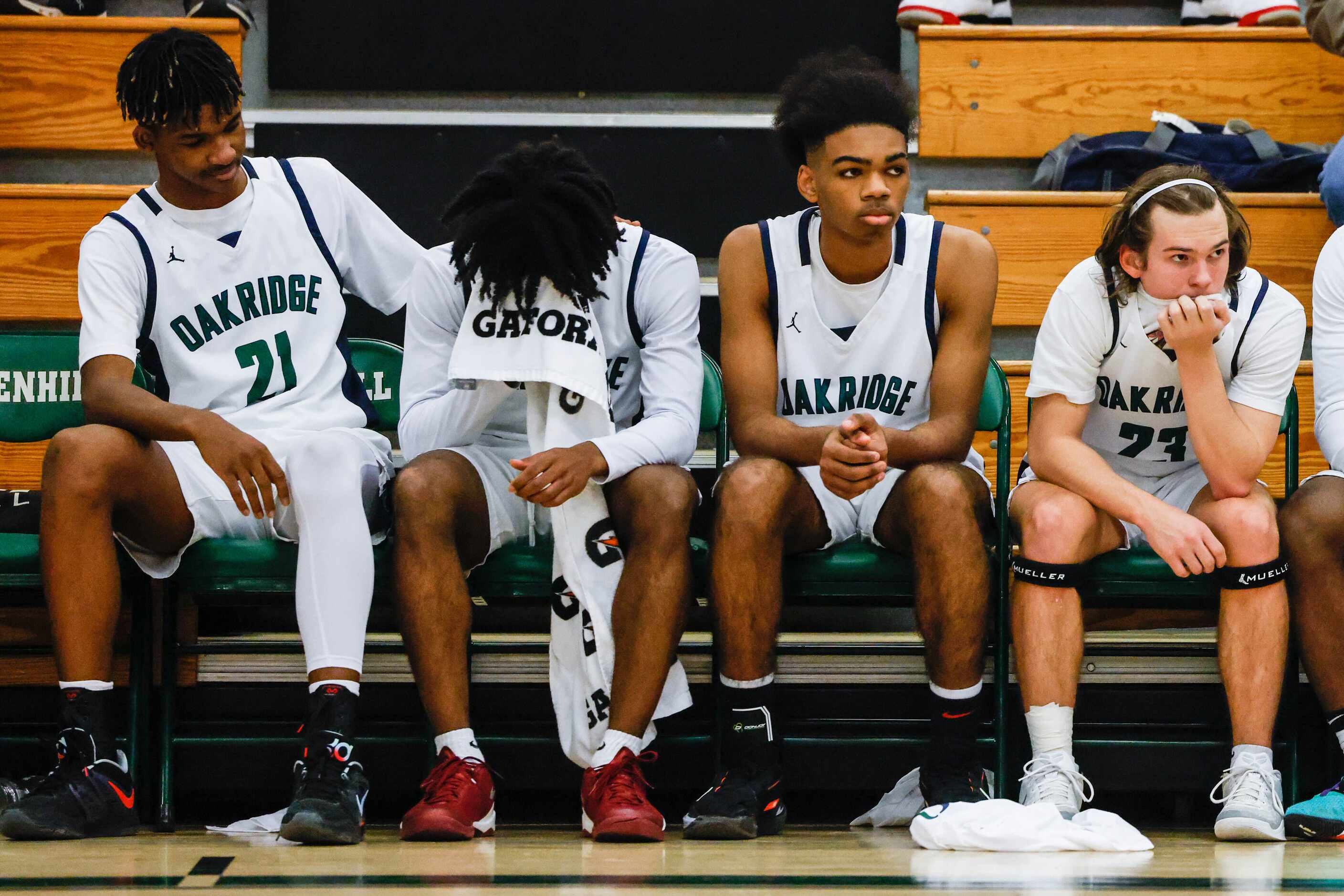 Oakridge Owls team gets emotional during the last seconds of the game while losing to the...