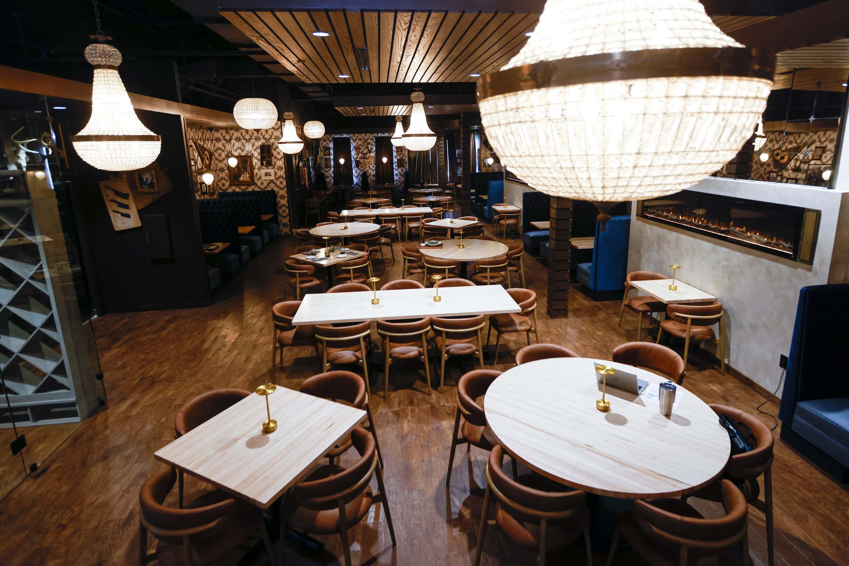 The interior of The Butcher's Cellar shows an upscale dining room with 'peculiar' design...