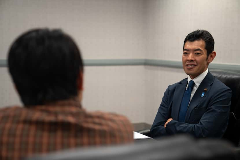State Minister for Foreign Affairs for Japan Kiyoto Tsuji speaks with Dallas Morning News...