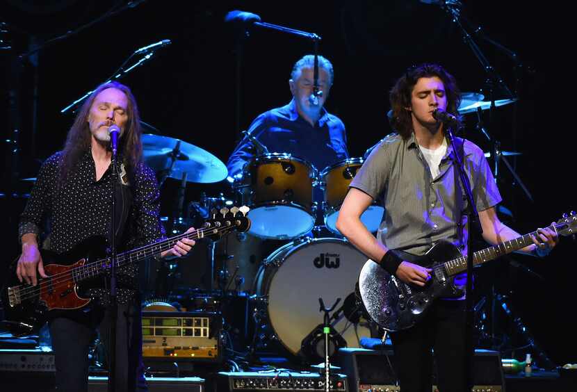 Timothy B. Schmit, Don Henley, Deacon Frey and Joe Walsh perform during the Eagles in...