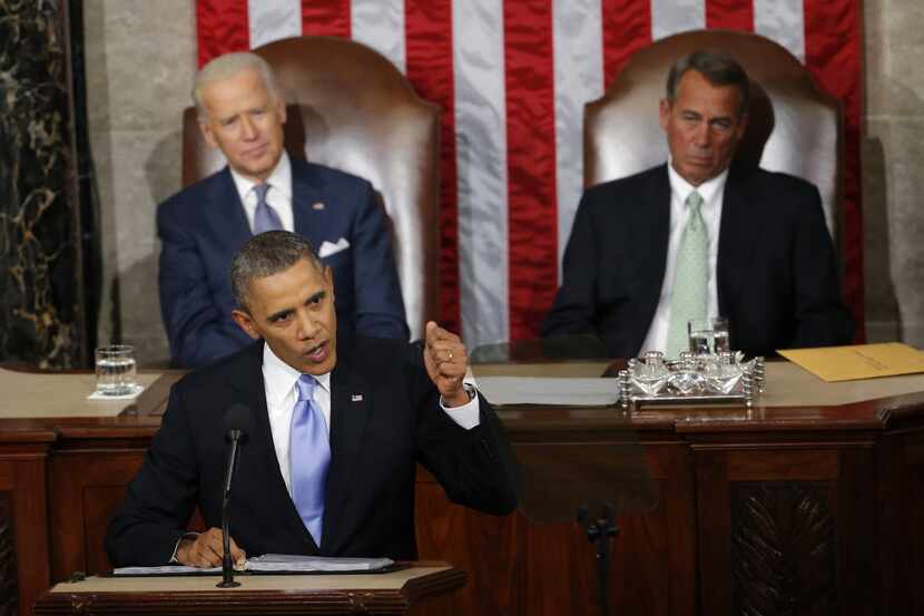 Vice President Joe Biden and House Speaker John Boehner of Ohio listened last January as...