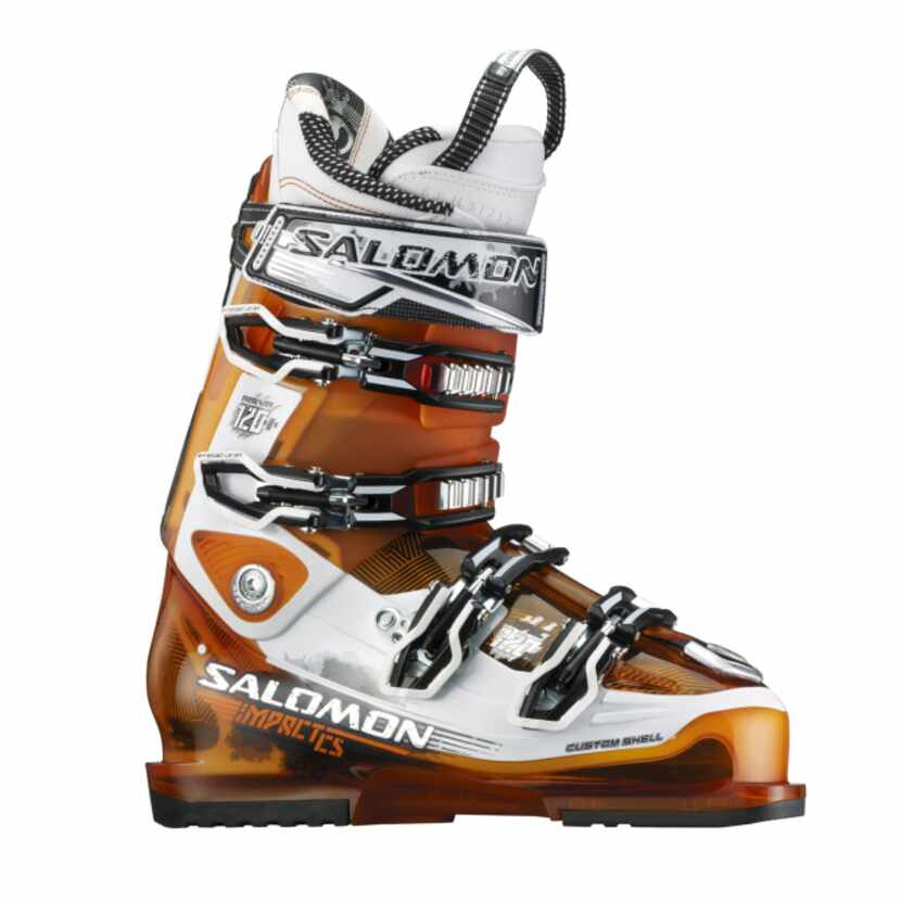 Salomon-Impact 120 CS Ski boots in orange and translucent-white