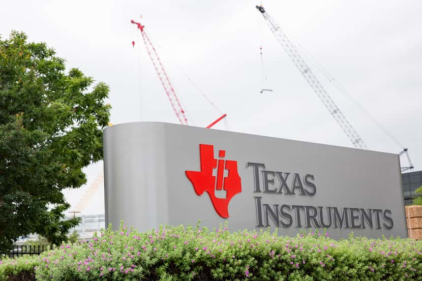 The entrance to the Texas Instruments plant In Richardson.