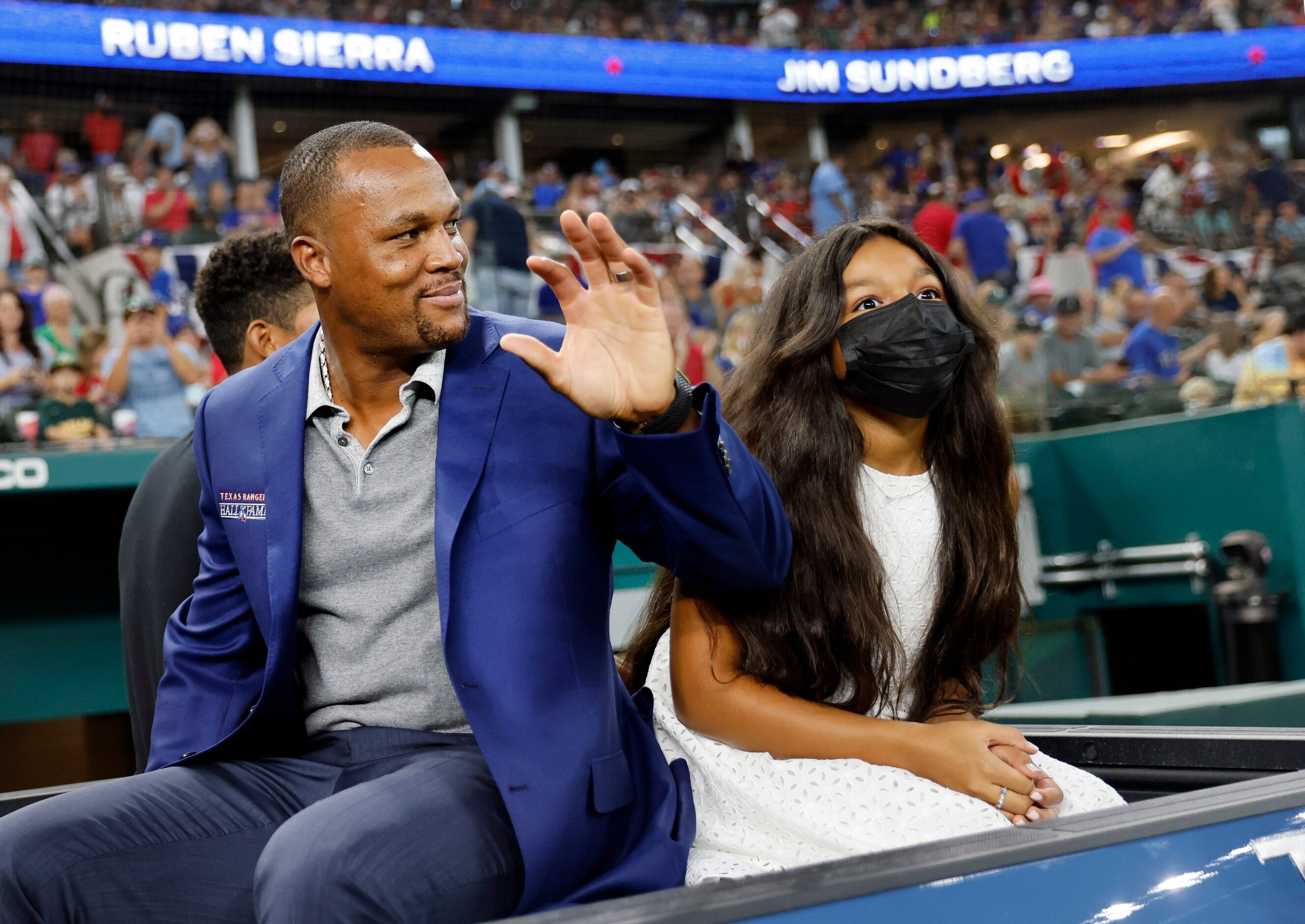 With his kids in the back of a pickup truck, former Texas Rangers third baseman Adrian...