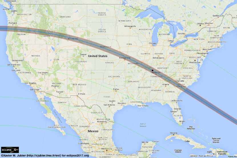 The path of totality across the US.SOLAR2017