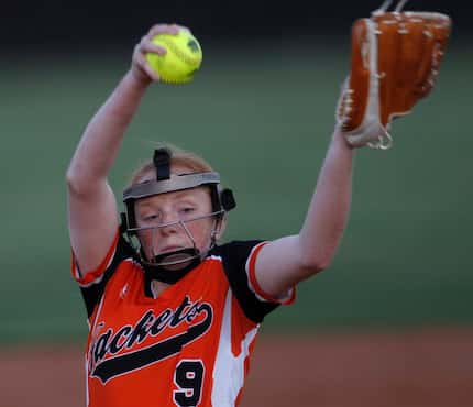 Rockwall pitcher Ainsley Pemberton on May 7, 2021. 