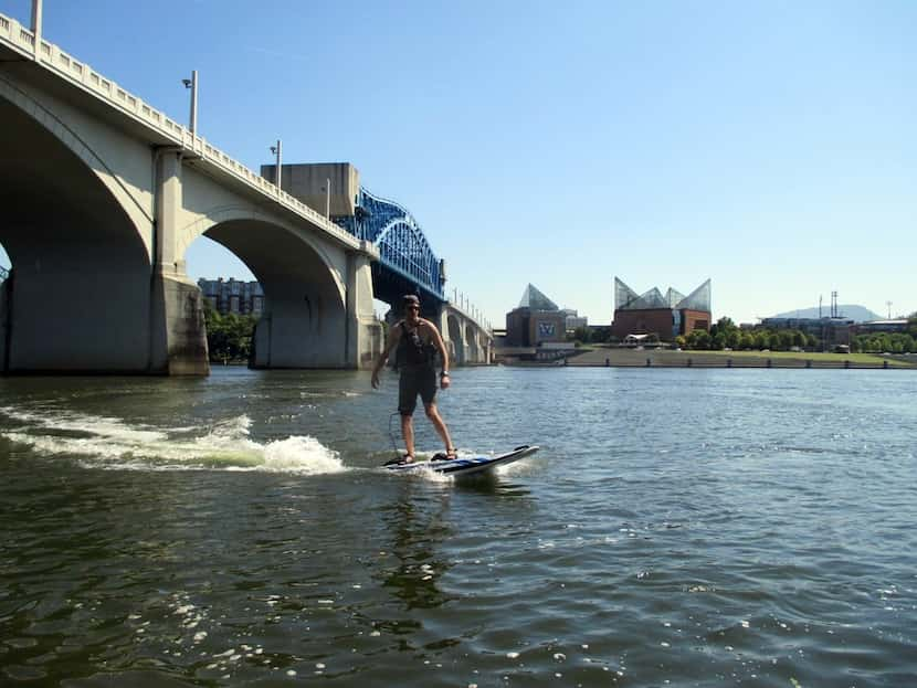 The Onean Carver electric surfboard, among cutting-edge gear available for rent from...