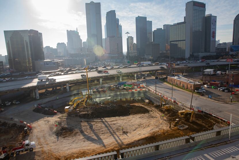 Construction on Uber's new corporate office could be seen from the company's current Deep...