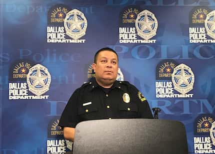 DPD Deputy Chief Albert Martinez speaking at the Trinity River Water Rescue on Tuesday, July...
