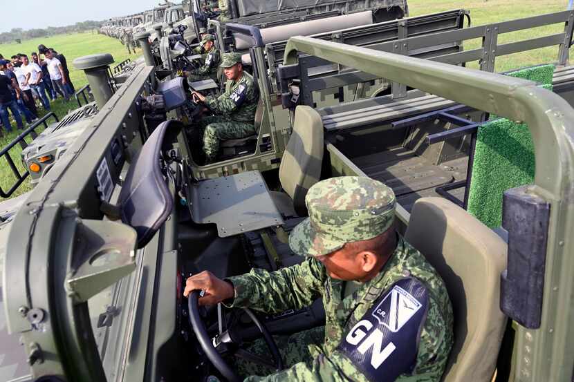 Miembros de la Guardia Nacional de México cuando fue presentada por el presidente Andrés...