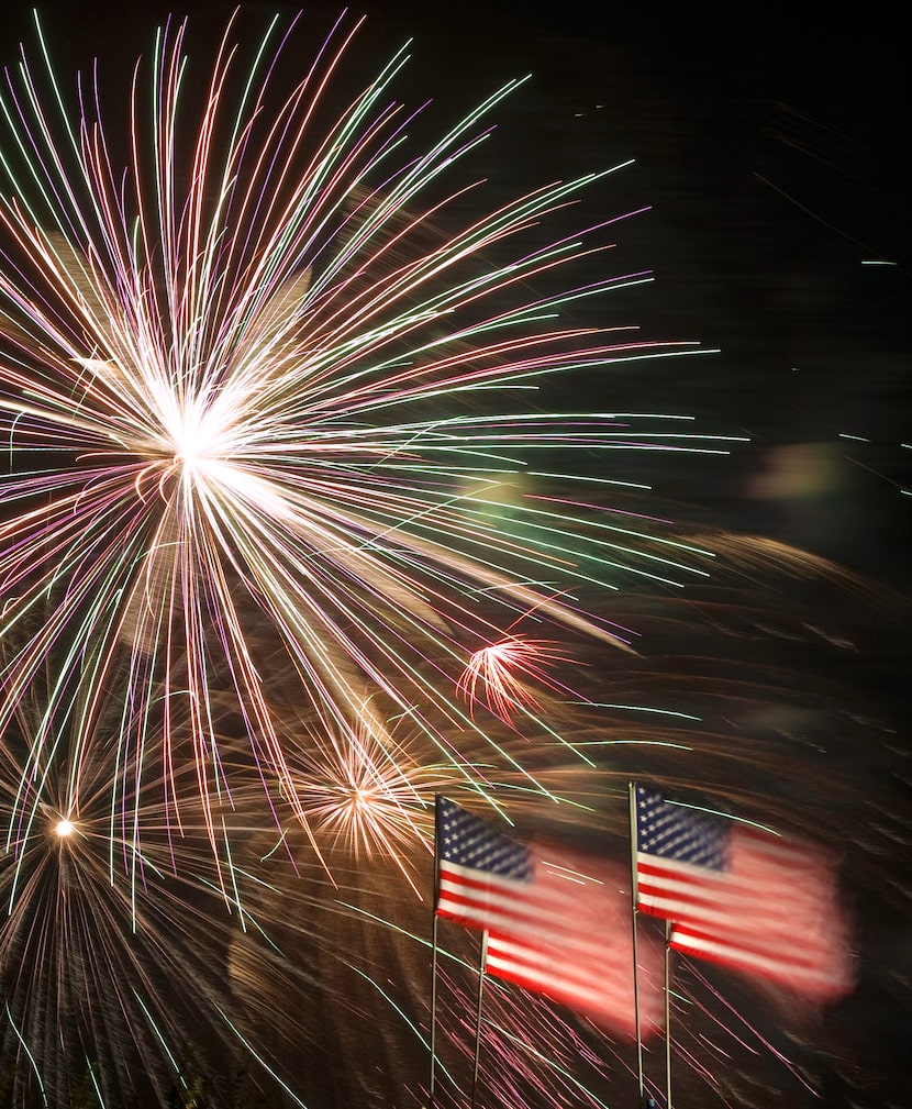 AND ENJOY THE SHOW! ... Fireworks burst over Addison during the Kaboom Town celebration on...