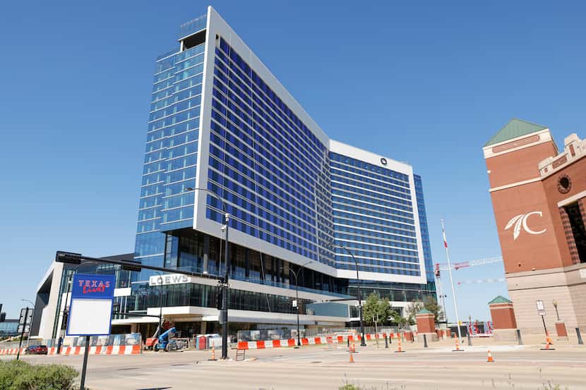 The new Loews Arlington hotel and convention center with 888 rooms will open in February.