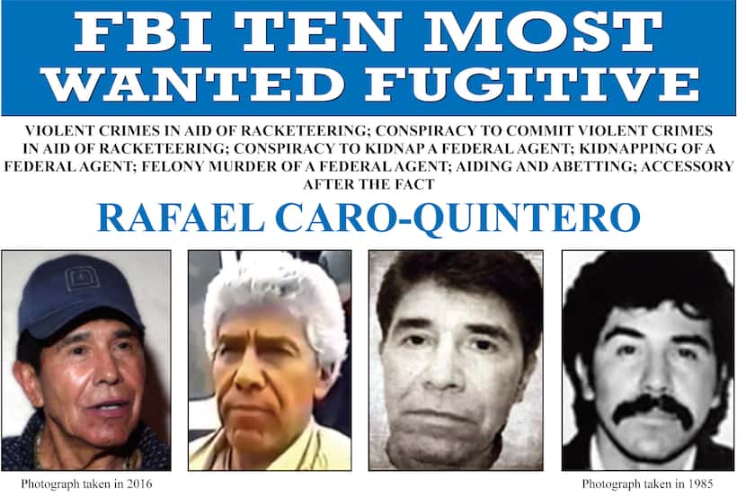 ARCHIVO - Esta imagen publicada por el FBI muestra el cartel de búsqueda de Rafael Caro...
