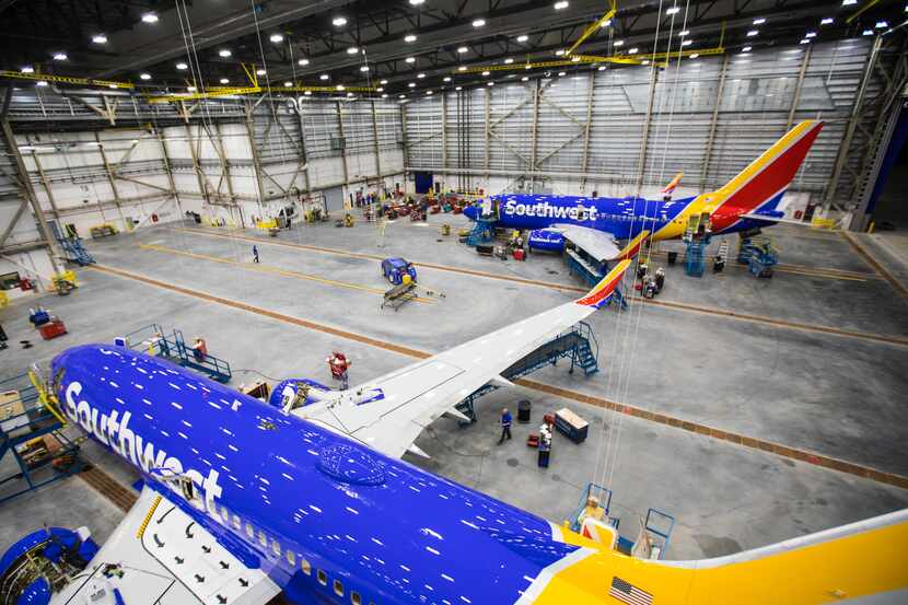Southwest Airlines' new maintenance hangar at Houston Hobby Airport opened Wednesday.