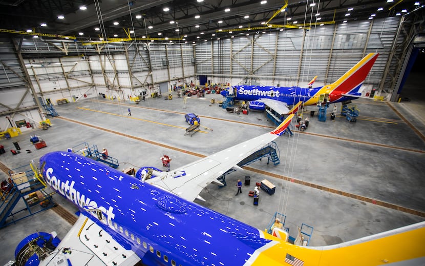 Southwest Airlines' new maintenance hangar at Houston Hobby Airport that opened on Jan. 8,...