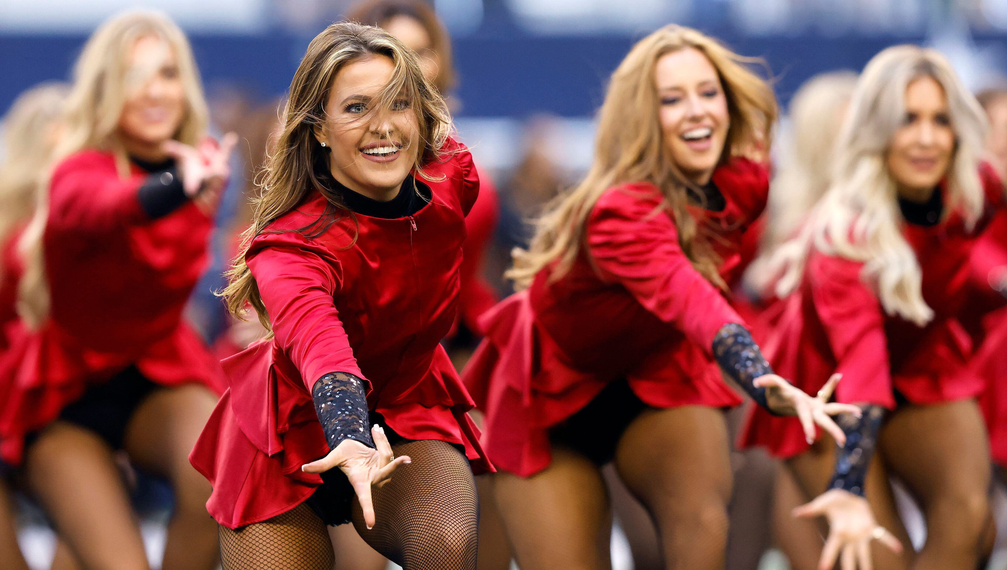 The Dallas Cowboys Cheerleaders led a Halloween-themed halftime show during the Chicago...