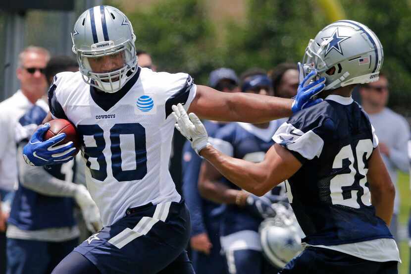 Dallas Cowboys tight end Rico Gathers (80) is pictured during Dallas Cowboys OTA football...