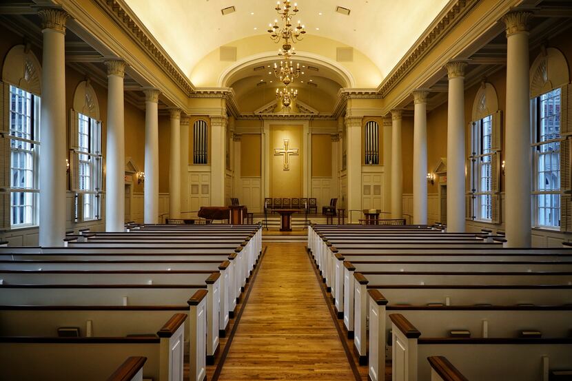 The interior of Perkins Chapel on the SMU campus, where the Perkins School of Theology has...