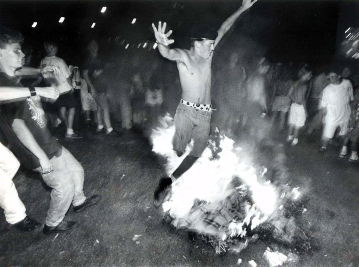 Some of what Starplex put up with over the years: a bonfire on the lawn during Lollapalooza...