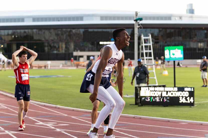 McKinney North's Kody Blackwood celebrates after winning the Class 5A state championship in...