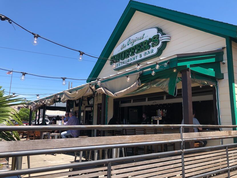The Snuffer's patio on Greenville Avenue on Friday, May 1, 2020.