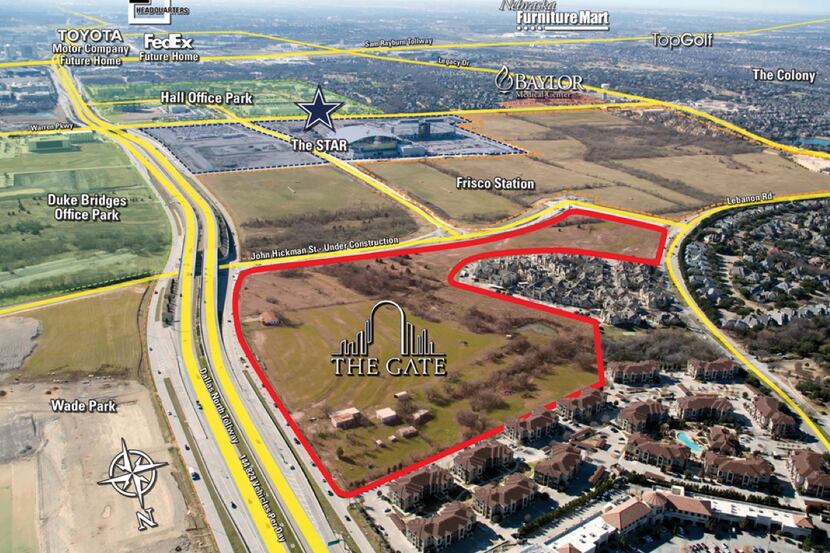  The Gate property is just north of the Dallas Cowboys' new Star development. (Institutional...