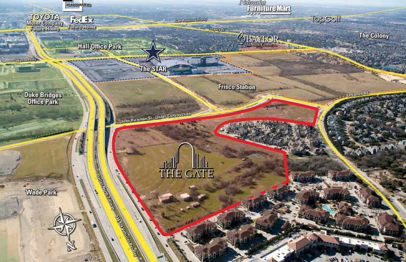  The Gate property is just north of the Dallas Cowboys' new Star development. (Institutional...