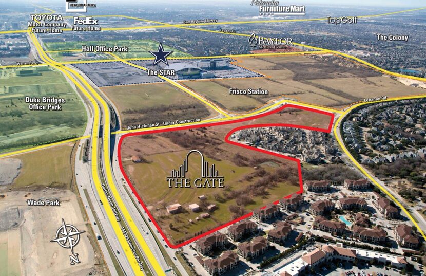  The Gate property is just north of the Dallas Cowboys' new Star development. (Institutional...