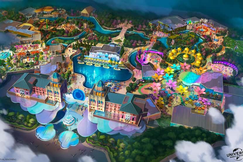 Ilustración del plan para el parque familiar de diversiones de Universal Parks & Resorts...