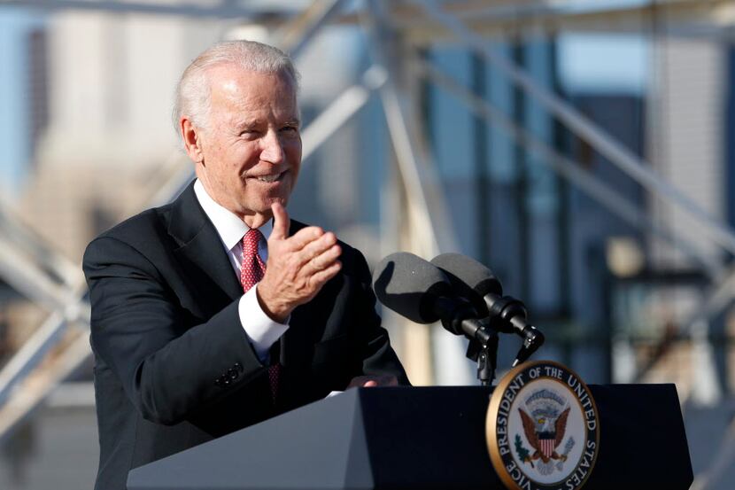  Vice President Joe Biden speaks on the importance of infrastructure on the rooftop of South...
