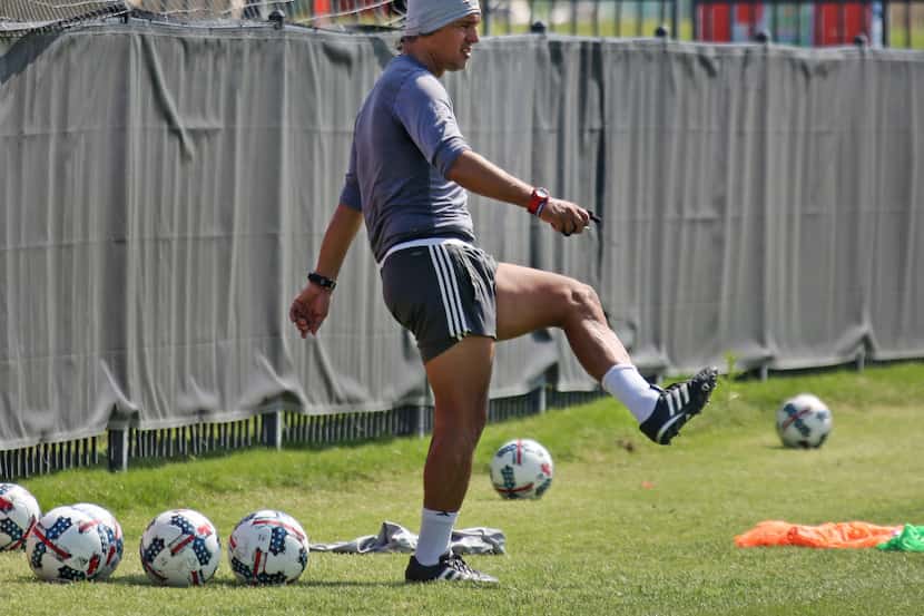 Fabian Bazan of FC Dallas is pictured during practice next to Toyota Stadium in Frisco,...
