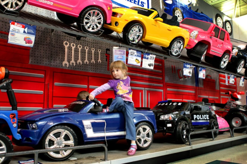 A future race car driver tested a tot-sized model at a Toys R Us in Missouri recently. The...