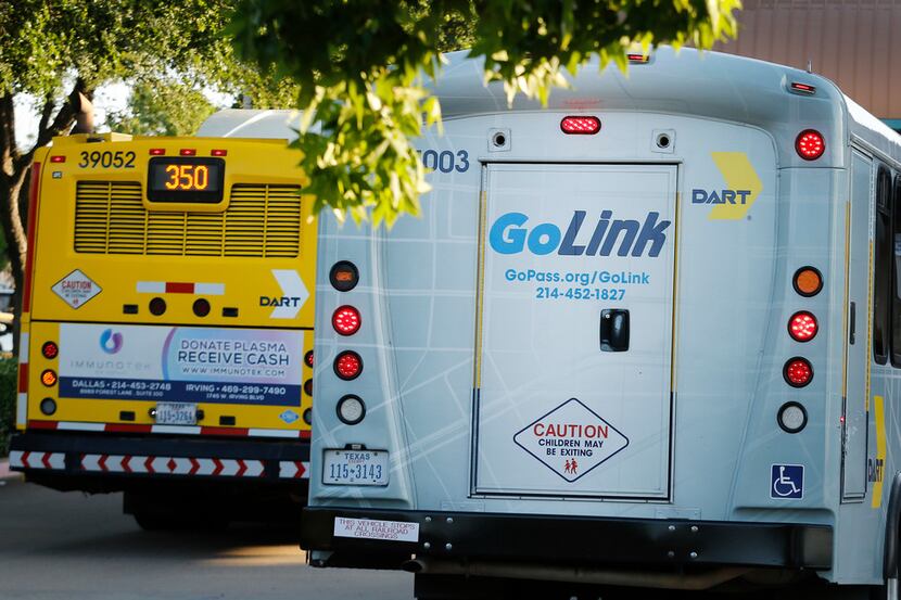 DART's GoLink service waits for customers at the Parker Road transit station in Plano....